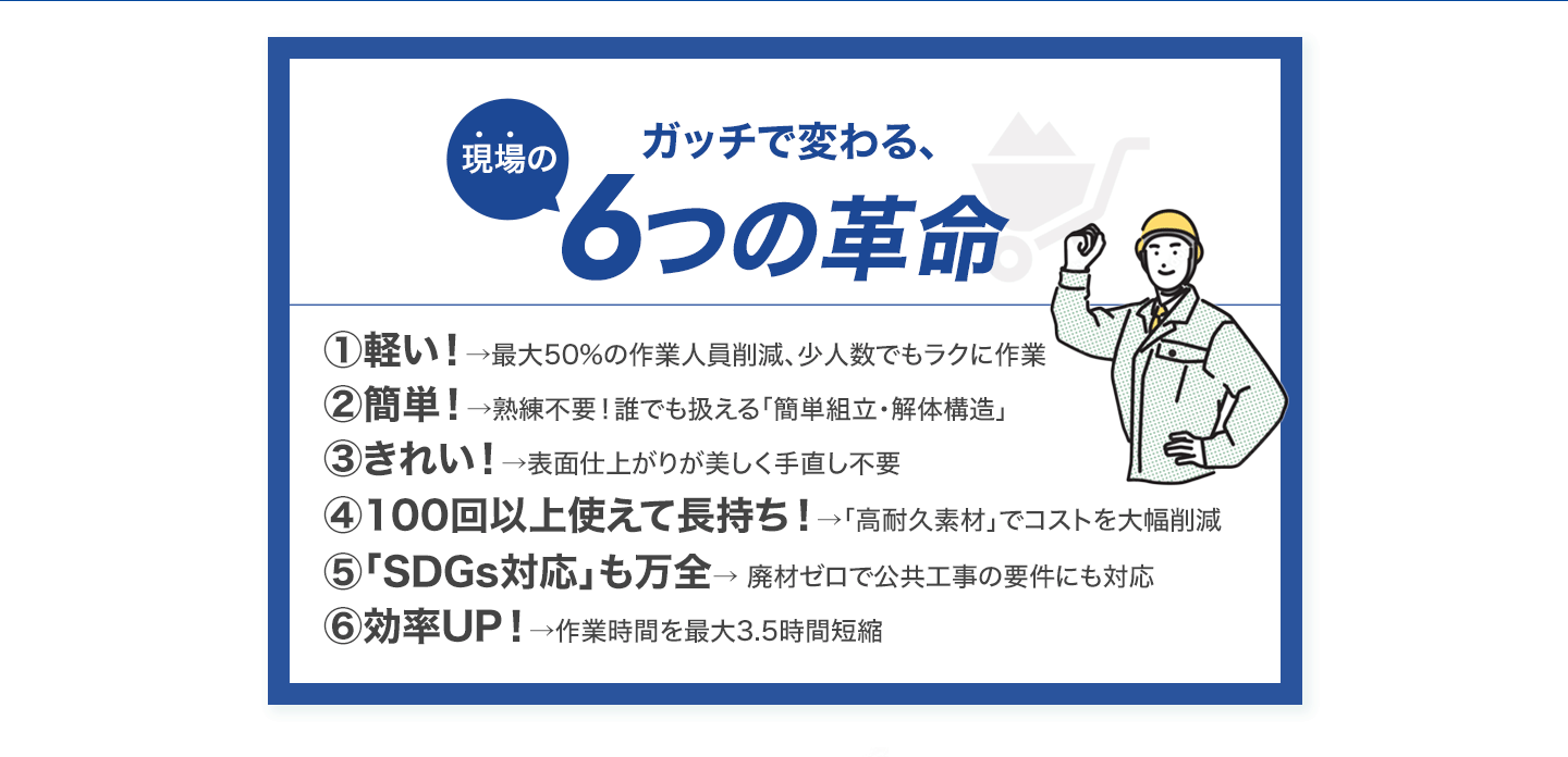 ガッチで変わる、現場の６つの革命